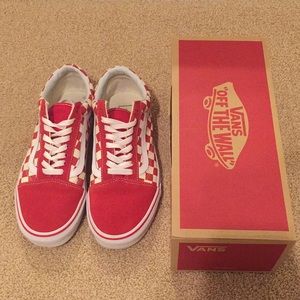 Red Checker Classic Sk8 Vans | Like New w/Box